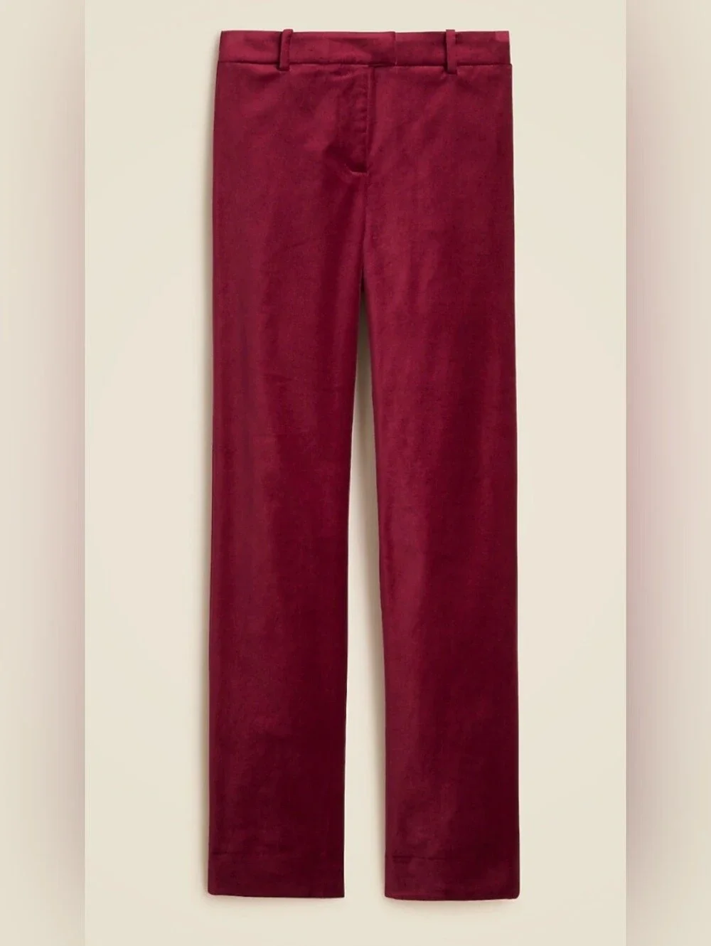 NWT J. Crew Stella Pant In Velvet, Inky Burgundy